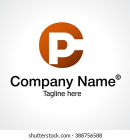 logo monogram of the letters C and P. Modern minimalist logo