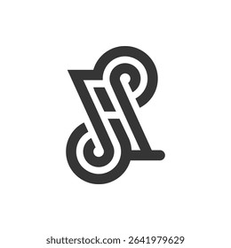 the logo monogram of the letters J, A and P. Outline, unique and elegant.