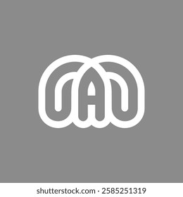 the logo monogram of the letters m and A. Outline, unique and elegant.