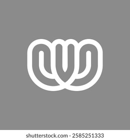 the logo monogram of the letters V and W. Outline, unique and elegant.