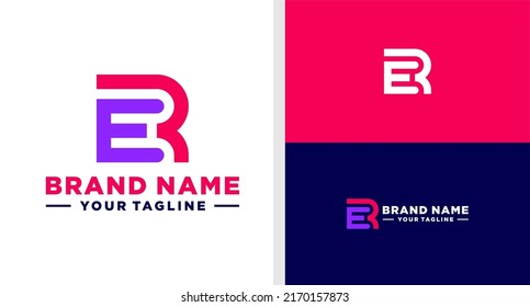 RE LOGO MONOGRAM LINE SIMPLE EDITABLE