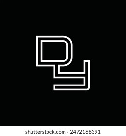 Logo monograma con estilo de línea de fondo negro diseño Plantilla