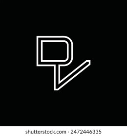 Logo monogram with line style black background design template