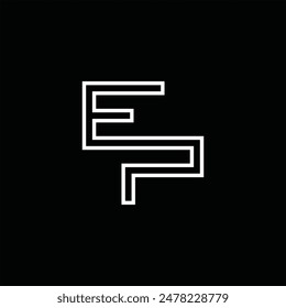 Logo monograma con estilo de línea de fondo negro diseño Plantilla