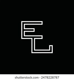Logo monogram with line style black background design template