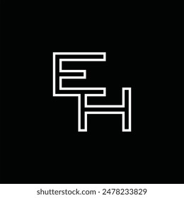 Logo monogram with line style black background design template