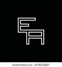 Logo monograma con estilo de línea de fondo negro diseño Plantilla