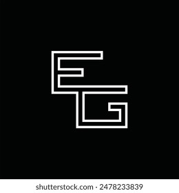 Logo monograma con estilo de línea de fondo negro diseño Plantilla