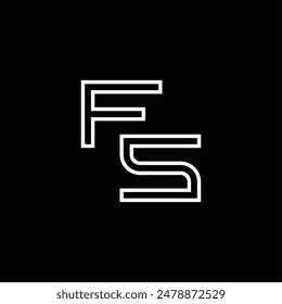 Logo monograma con estilo de línea de fondo negro diseño Plantilla