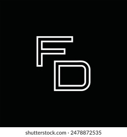 Logo monogram with line style black background design template