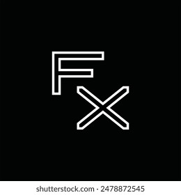 Logo monograma con estilo de línea de fondo negro diseño Plantilla