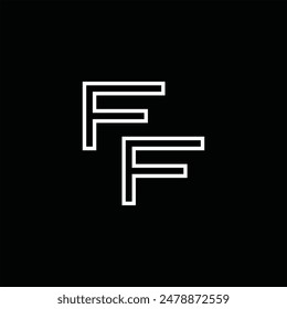 Logo monogram with line style black background design template