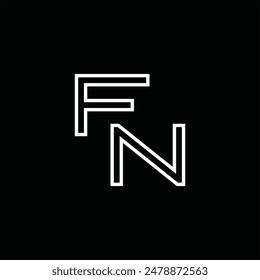 Logo monogram with line style black background design template