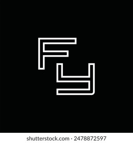 Logo monogram with line style black background design template