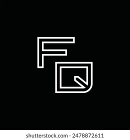 Logo monograma con estilo de línea de fondo negro diseño Plantilla