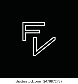 Logo Monogramm mit Linienstil Schwarz Hintergrund Design Vorlage