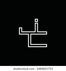 Logo monograma con estilo de línea de fondo negro diseño Plantilla
