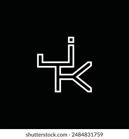 Logo monogram with line style black background design template