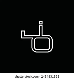 Logo monogram with line style black background design template