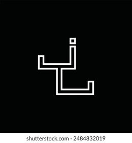 Logo monograma con estilo de línea de fondo negro diseño Plantilla