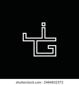 Logo monogram with line style black background design template