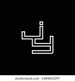 Logo monogram with line style black background design template