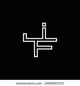 Logo monogram with line style black background design template
