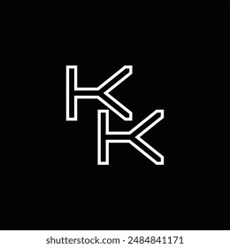 Logo monogram with line style black background design template