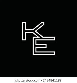 Logo monogram with line style black background design template
