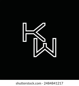Logo monogram with line style black background design template