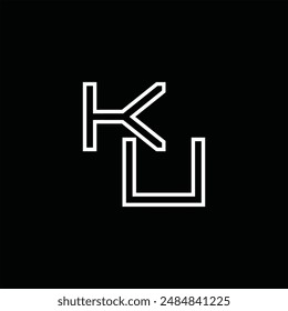 Logo monogram with line style black background design template