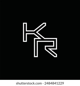 Logo monograma con estilo de línea de fondo negro diseño Plantilla
