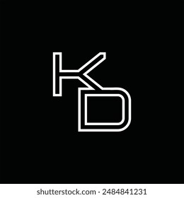 Logo monograma con estilo de línea de fondo negro diseño Plantilla
