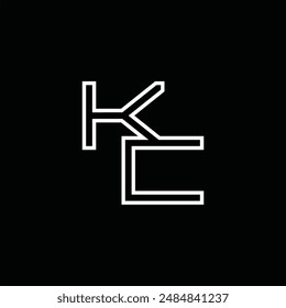 Logo Monogramm mit Linienstil Schwarz Hintergrund Design Vorlage