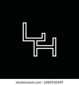 Logo monogram with line style black background design template