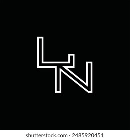 Logo monogram with line style black background design template