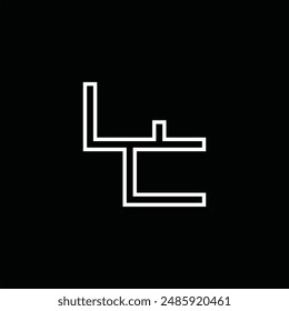 Logo monogram with line style black background design template