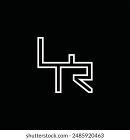 Logo monograma con estilo de línea de fondo negro diseño Plantilla