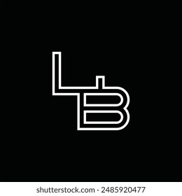 Logo monogram with line style black background design template