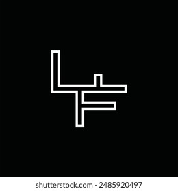 Logo Monogramm mit Linienstil Schwarz Hintergrund Design Vorlage