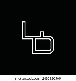 Logo monogram with line style black background design template