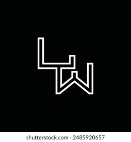 Logo monograma con estilo de línea de fondo negro diseño Plantilla
