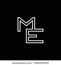 Logo monogram with line style black background design template