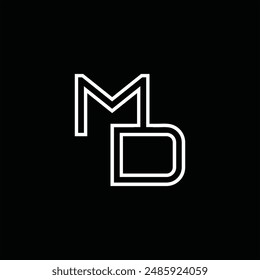 Logo monogram with line style black background design template