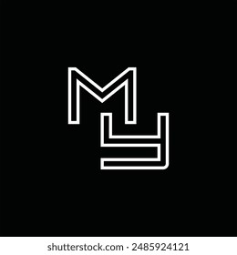 Logo Monogramm mit Linienstil Schwarz Hintergrund Design Vorlage