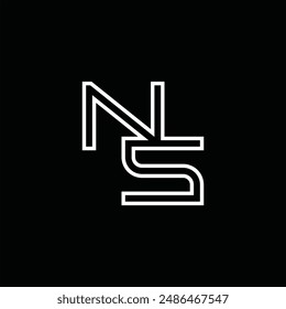 Logo monogram with line style black background design template