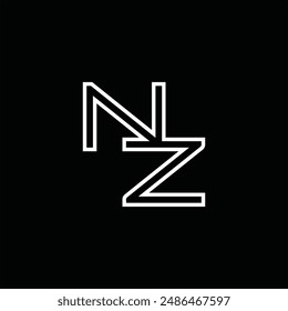 Logo monogram with line style black background design template