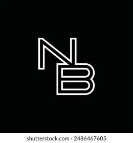 Logo monogram with line style black background design template