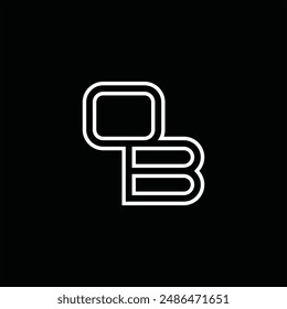 Logo monogram with line style black background design template