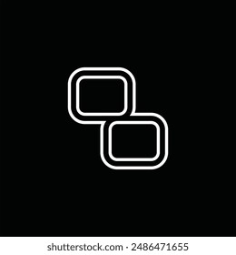 Logo monograma con estilo de línea de fondo negro diseño Plantilla